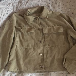 Beige corduroy jacket with silver buttons